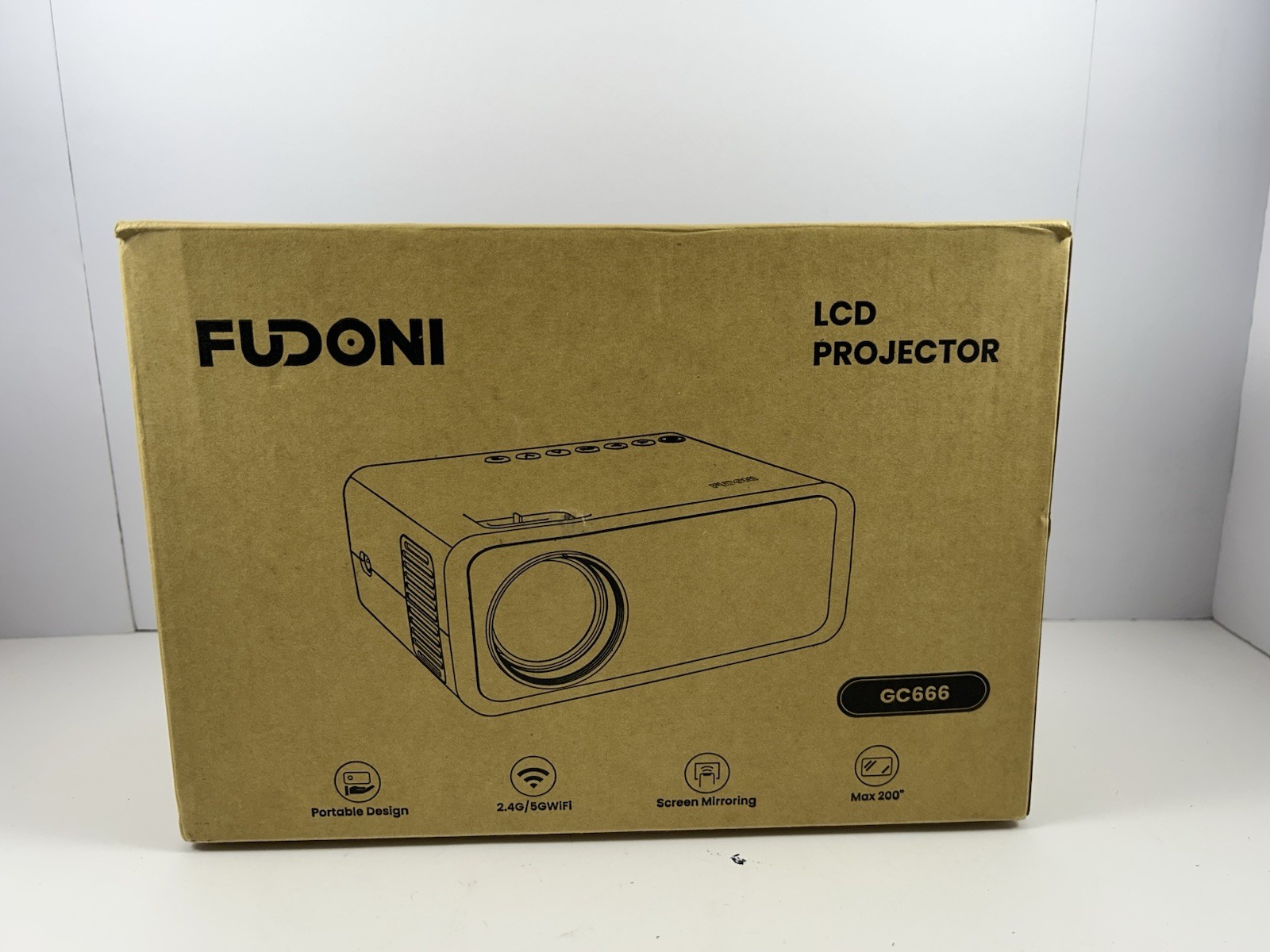 Fudoni GC666 1080P Full HD  Bluetooth LCD Projector - Tested! No Remote!