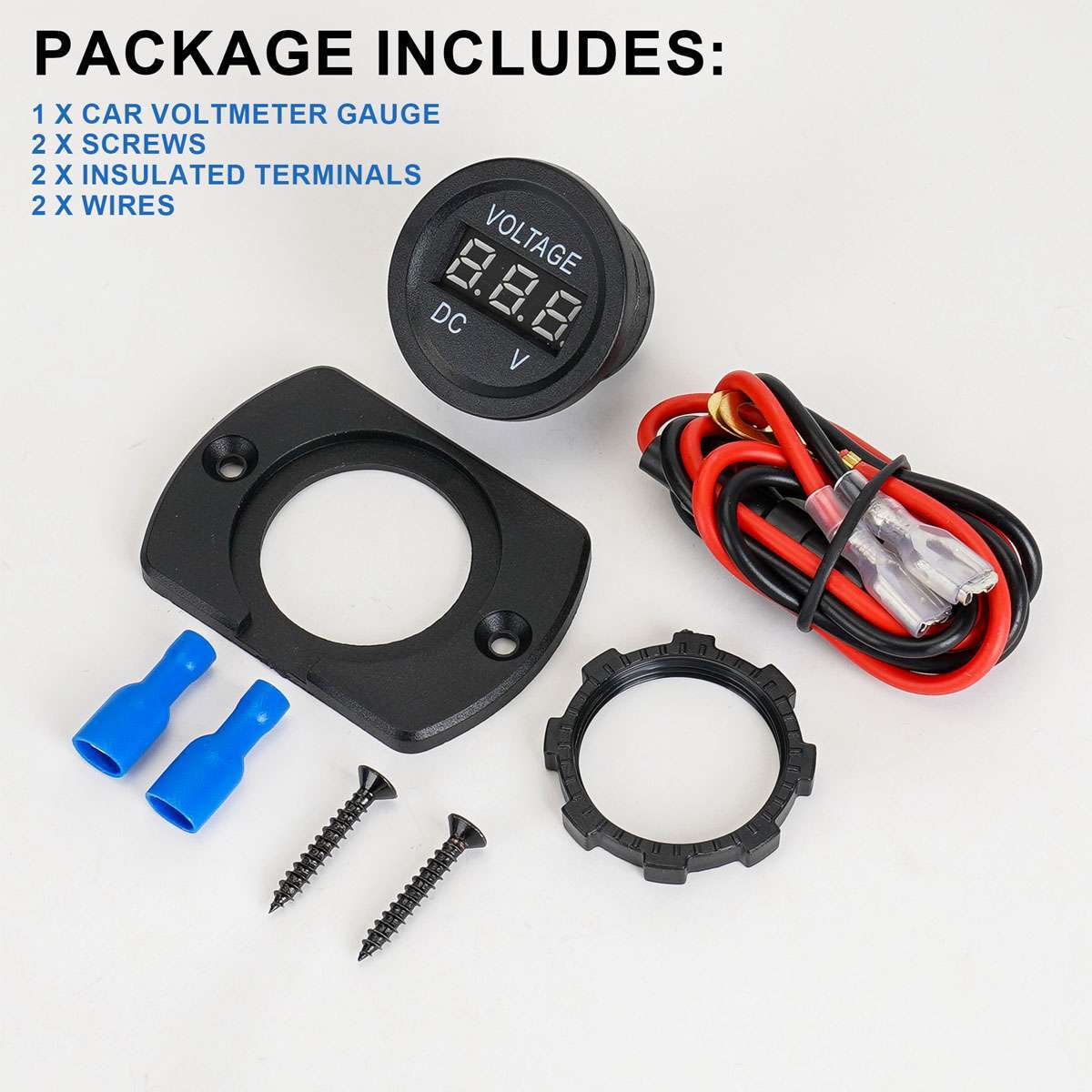 DC12V-24V Car Panel LED Digital Display Voltmeter Voltage Meter Battery Gauge