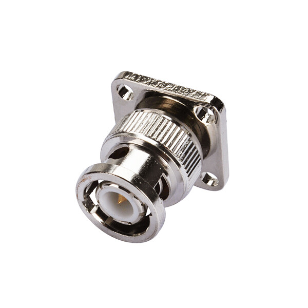 50ohm BNC 4 Hole Pane Flange Mount Male with Solder Cup 17.5*17.5mm