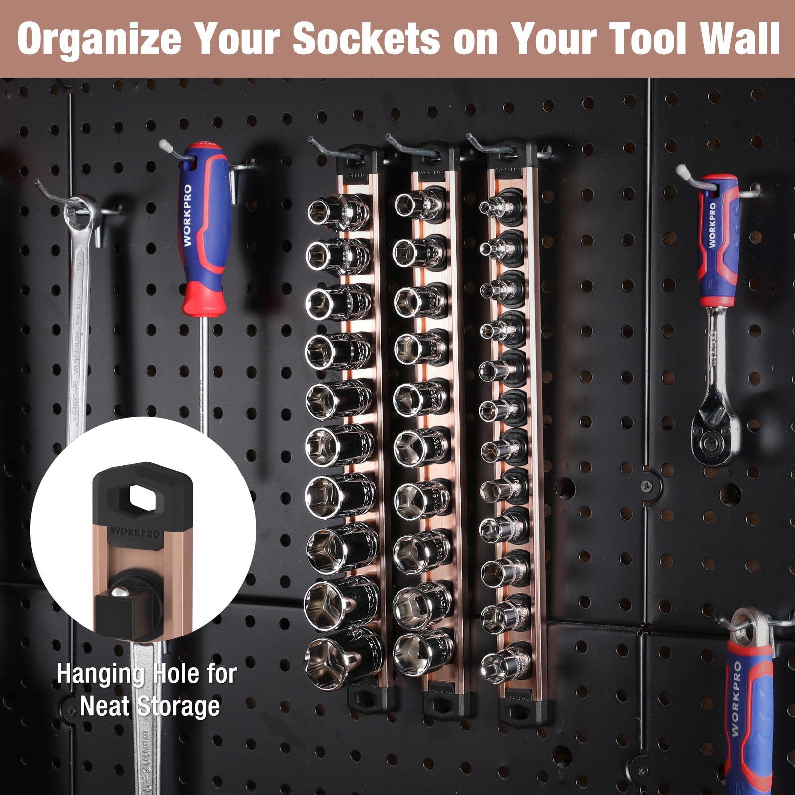 1/4'' Drive Magnetic Socket Organizer Heavy Duty Socket Holder (No Socket)