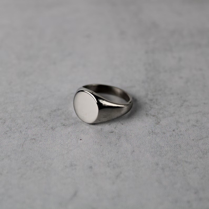 Signet Ring Solid 925 Sterling Silver rectangle silver ring geometric Ring All S