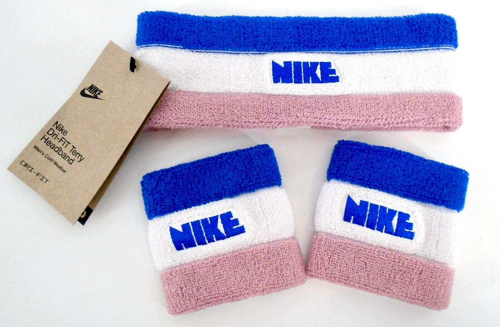 Nike Headband & Wristbands Men's Dri-Fit Terry White/LT Madder Root/Game Royal