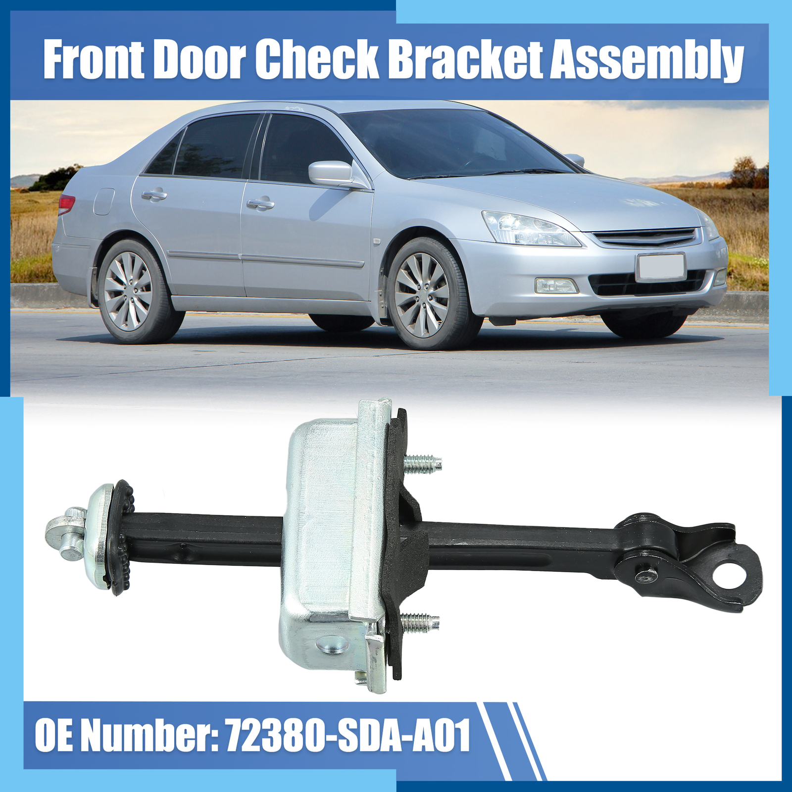 Pack(1) Front Door Check Stop Strap Left/Right Side for Honda Accord 2003-07