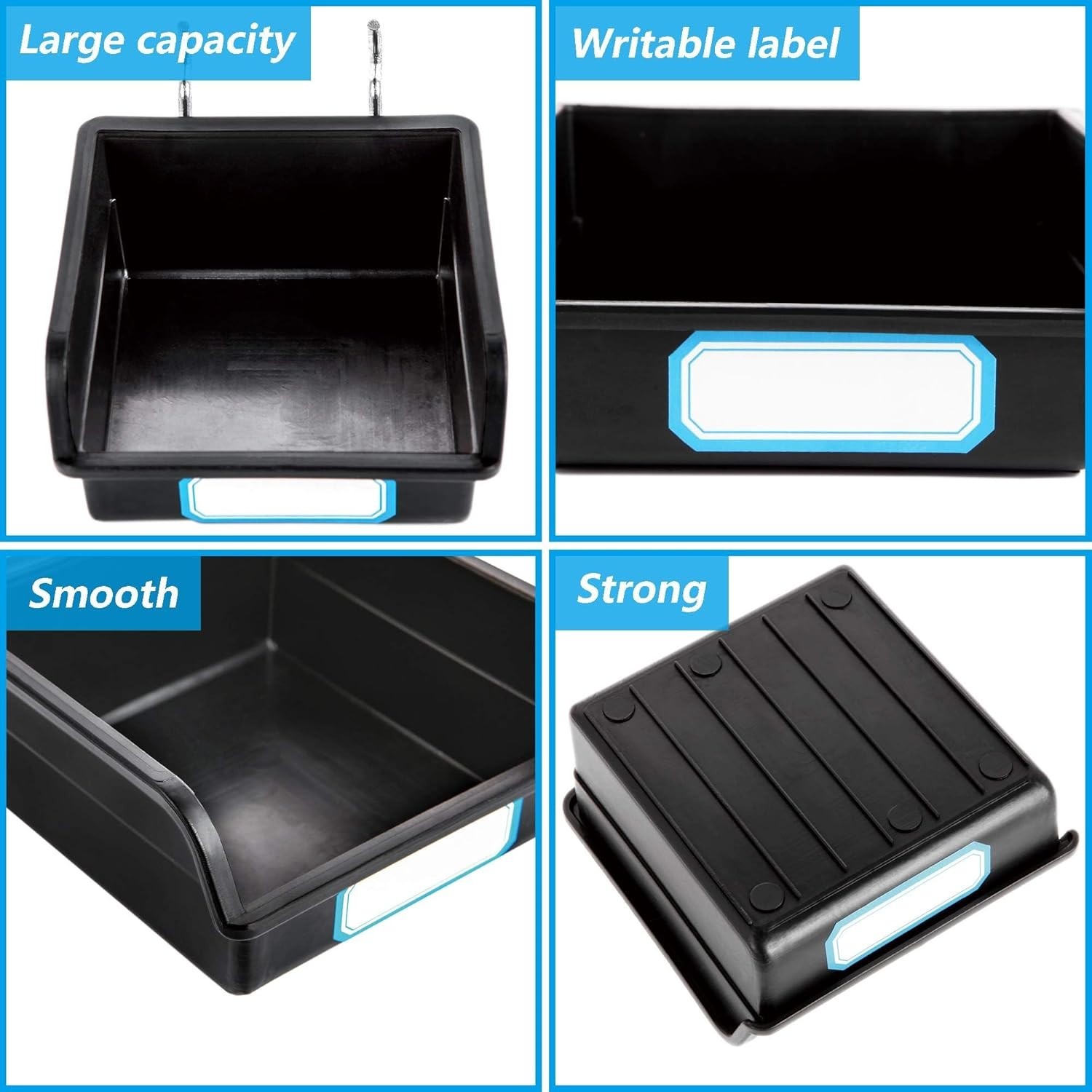 High-Quality 10 Pack Pegboard Bins – Durable Design for Organizing Accessories