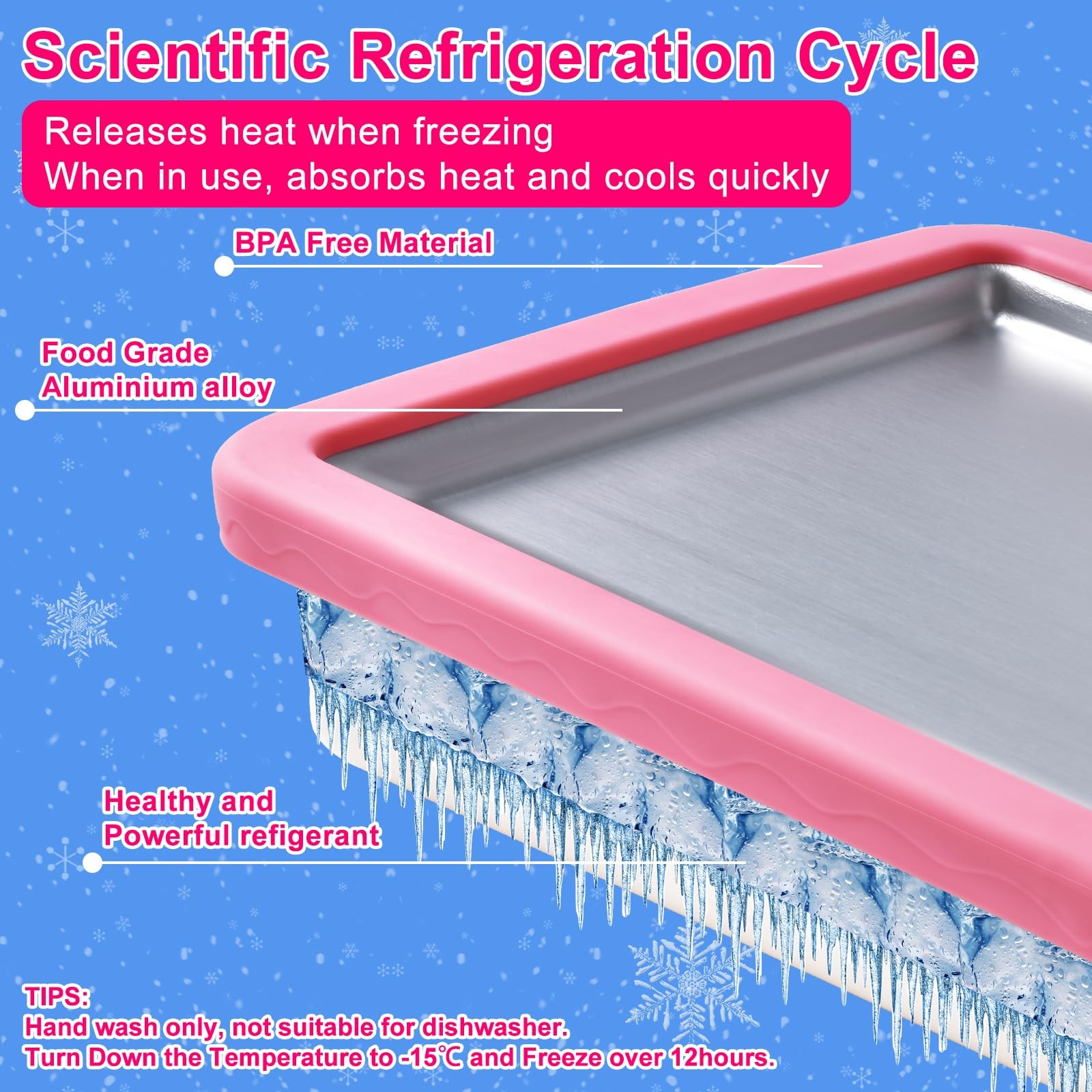 ROEDEER Rolled Ice Cream Maker, Roll Maker Pink&White, Pink&White
