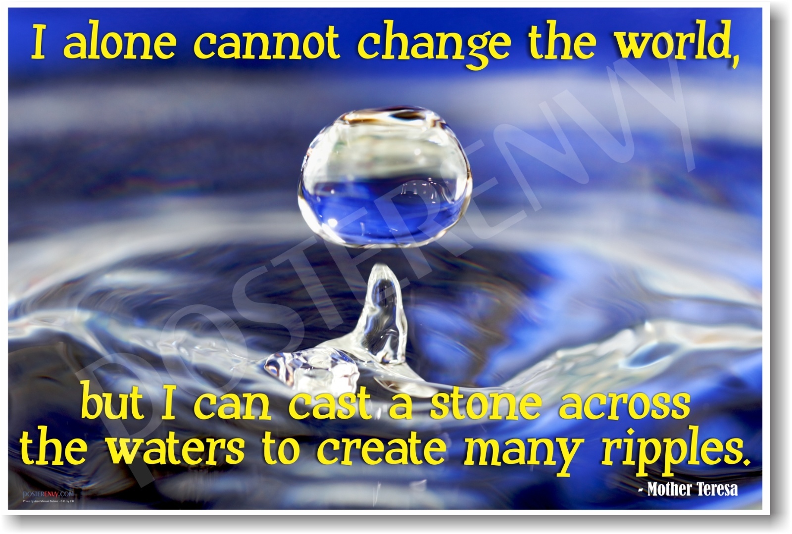 I Alone Cannot Change The World - NEW Motivational Mother Teresa Quote Poster