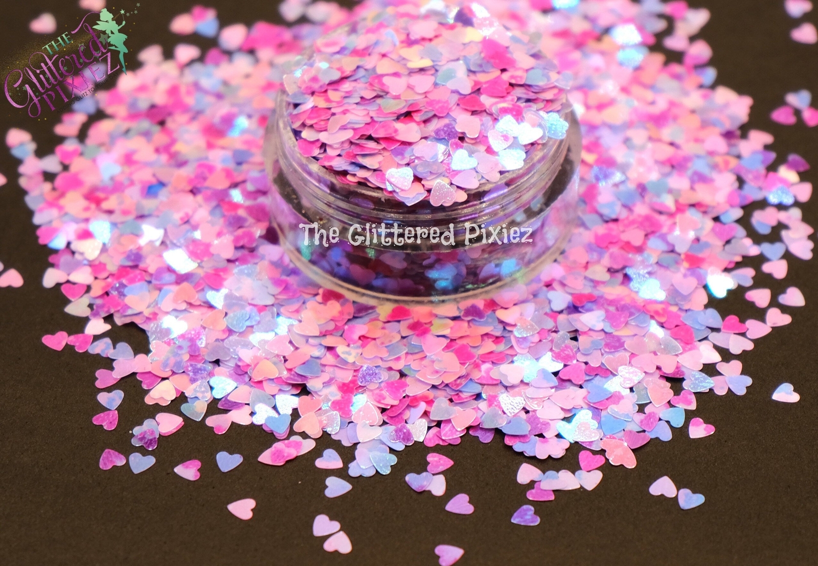 MIXED BERRIES SPECKLED HEART shape Glitter- Pixie Shapes-