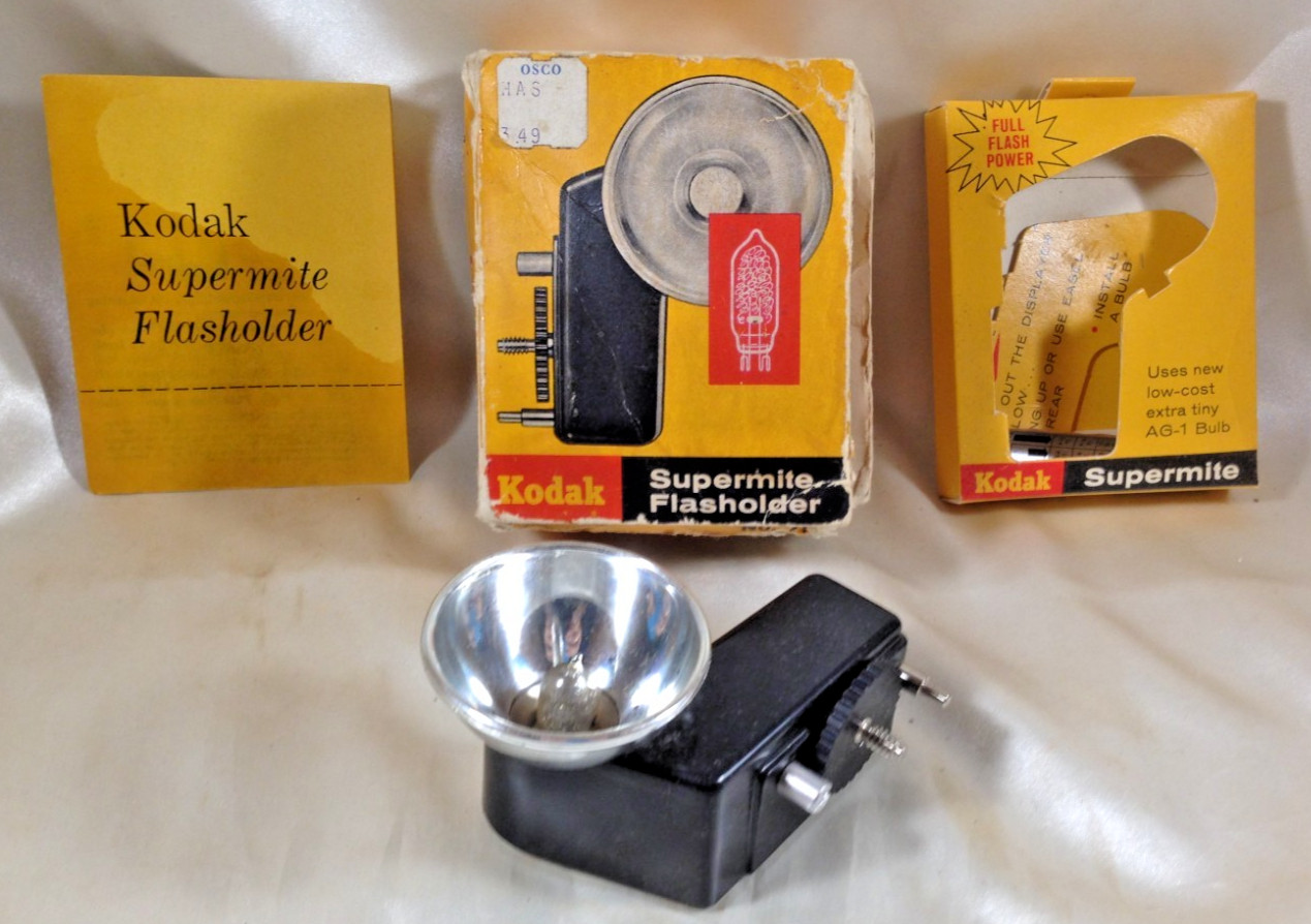 Vintage Kodak Supermite Flasholder No 714 with Original Box