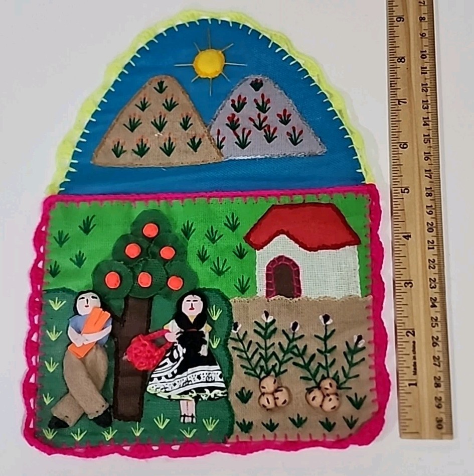 Peruvian Arpillera Patchwork Folk Art