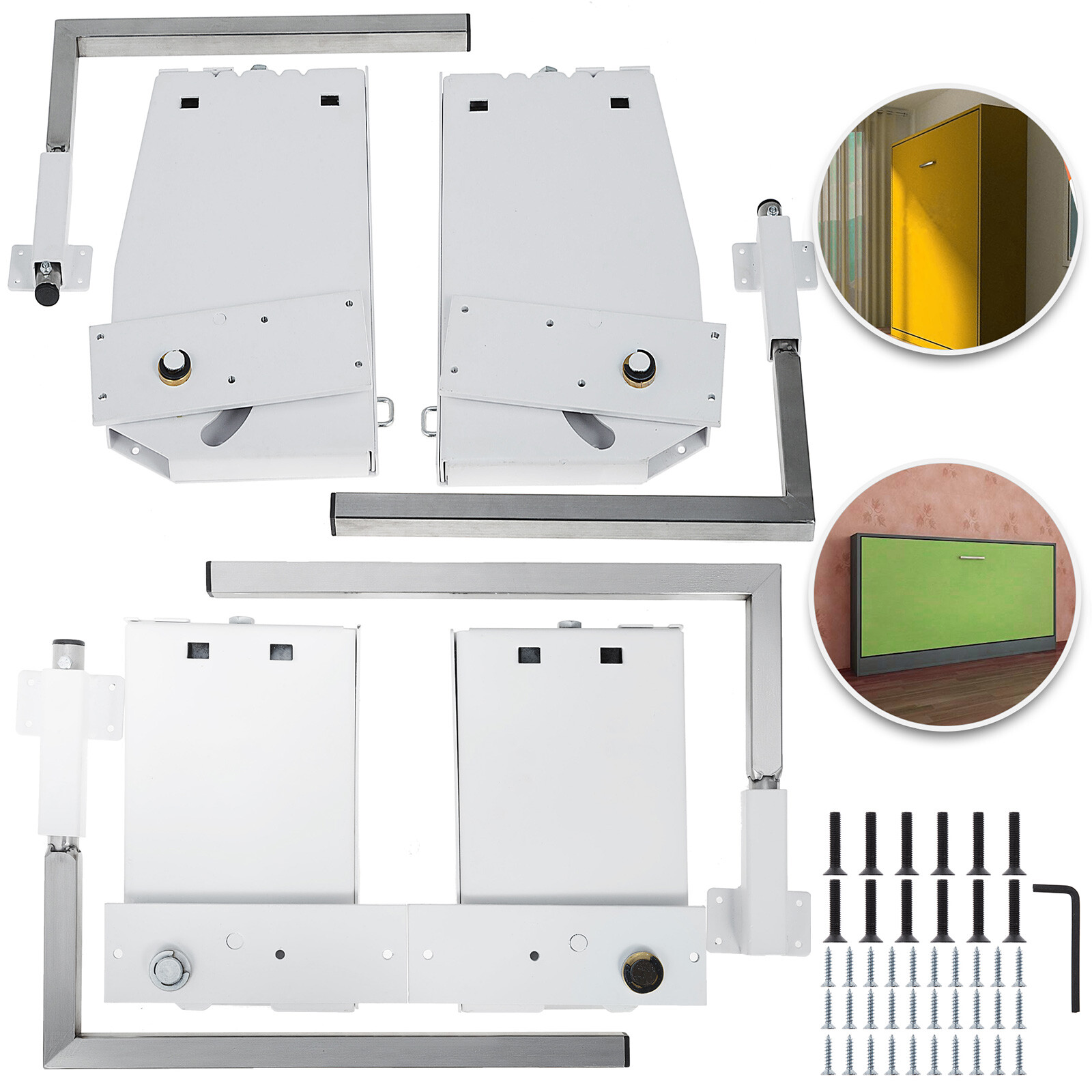 Uimoso Murphy Wall Bed Spring Mechanism Kit Horizontal Vertical Twin/King Bed