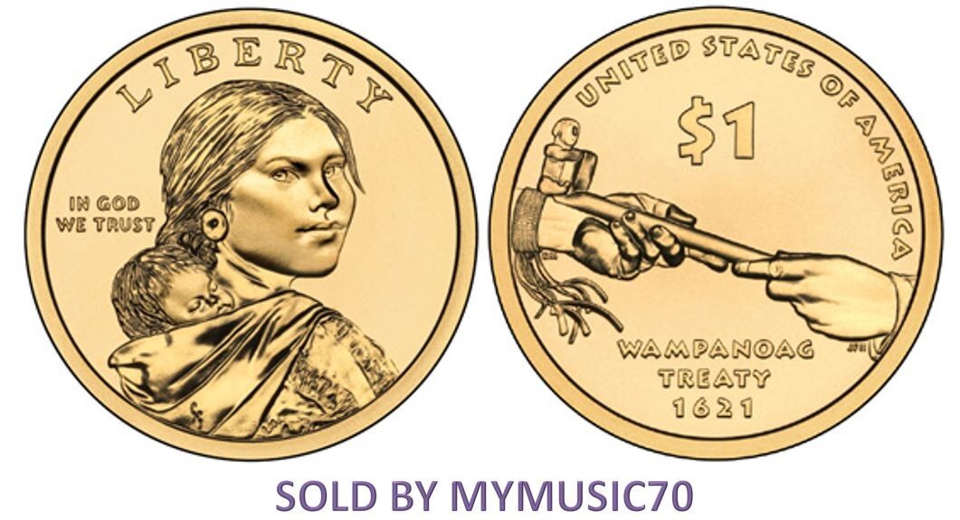 2011 P & D Sacagawea Golden Dollar WAMPANOAG TREATY - BU Uncirculated coin set