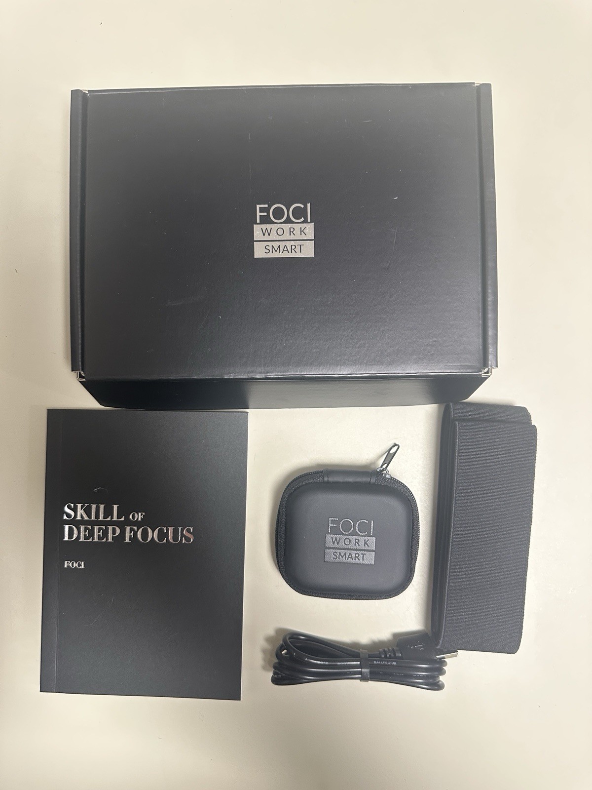FOCI Smart Wearable Focus Boosting Device Tool Light Small Silver White.