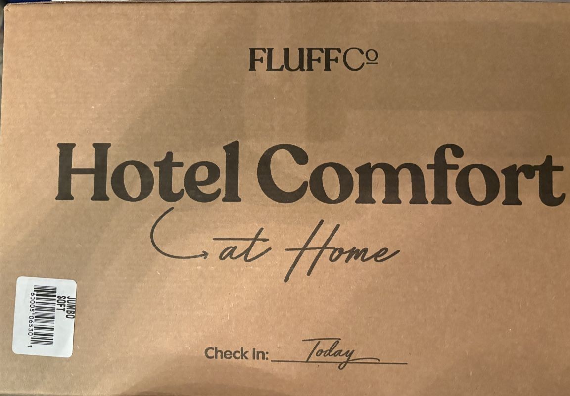 FluffCo Zen Fluff Pillow, Down Alternative, Standard/Queen Bed Pillow, Soft, NIB