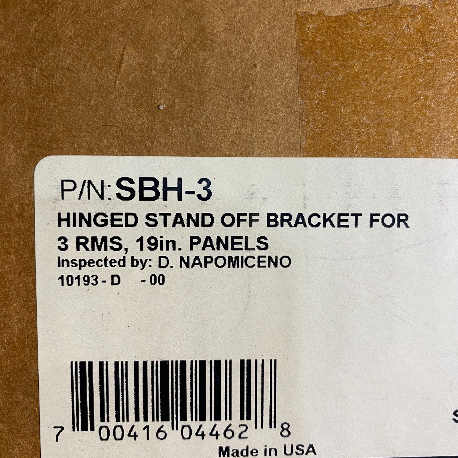 SBH-3 HINGED STAND OFF BRACKET FOR 3 RMS, 19in. PANELS MADE IN USA PACK OF 2 🎯