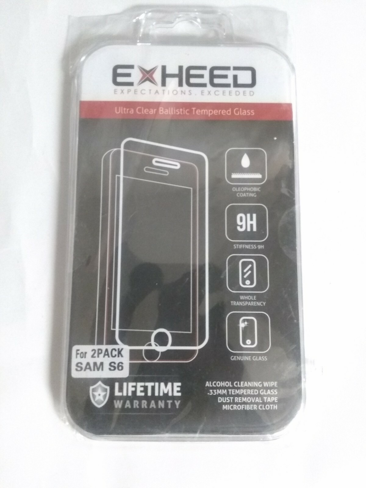 EXHEED 2pk ultra clear Tempered Glass Screen Protector For Samsung Galaxy S6 NEW