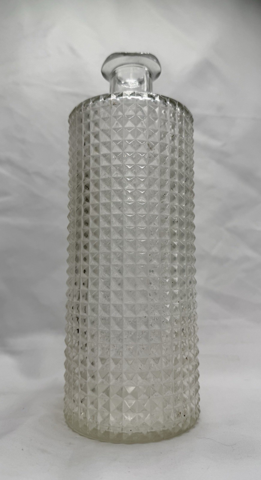 Vintage 1959 Thatcher Glass Diamond Point Decanter Federal Law Forbids Sale Bott