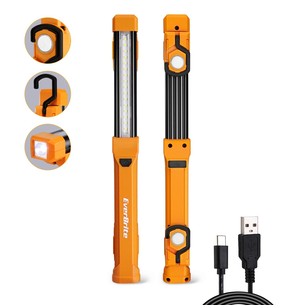 EverBrite 2-PACK 1000LM LED Work Light 4 Lighting Modes Rechargeable Work Light