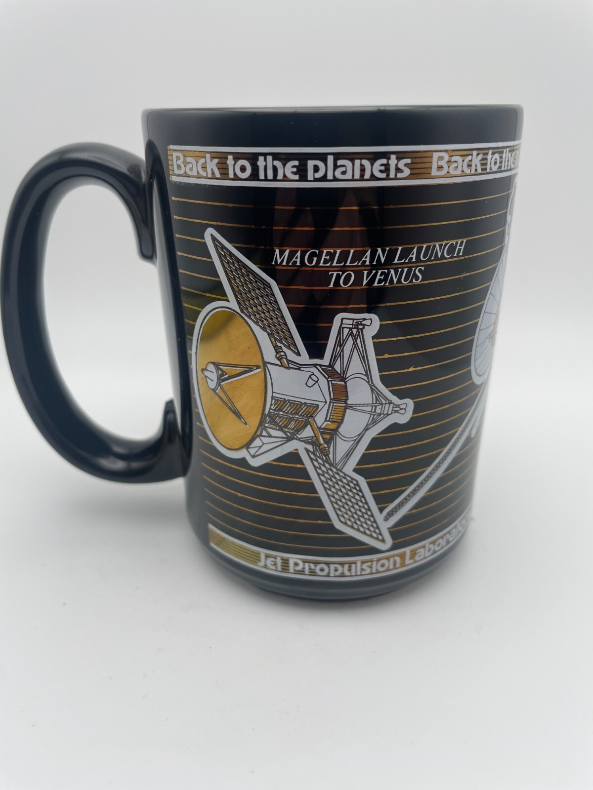 Vintage NASA JPL Jet Propulsion Laboratory Mug 22K Gold By Gilt Kapan Kent  B80