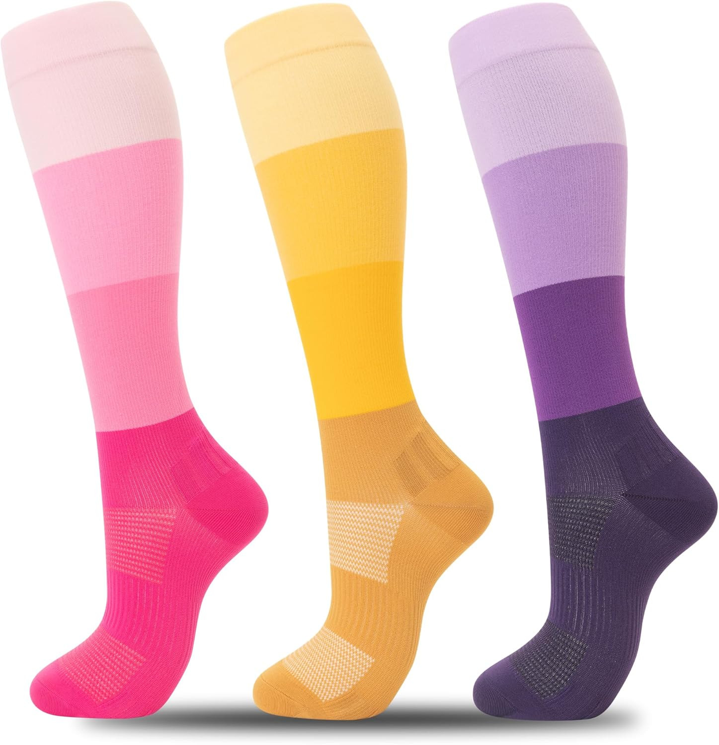 3 pares calcetines compresion unisex hasta rodilla enfermeria embarazo deporte