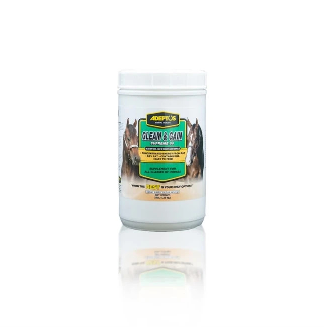 Adeptus Nutrition Gleam & Gain Supreme 60 3 Lb Horse Supplement Rice 3Lb