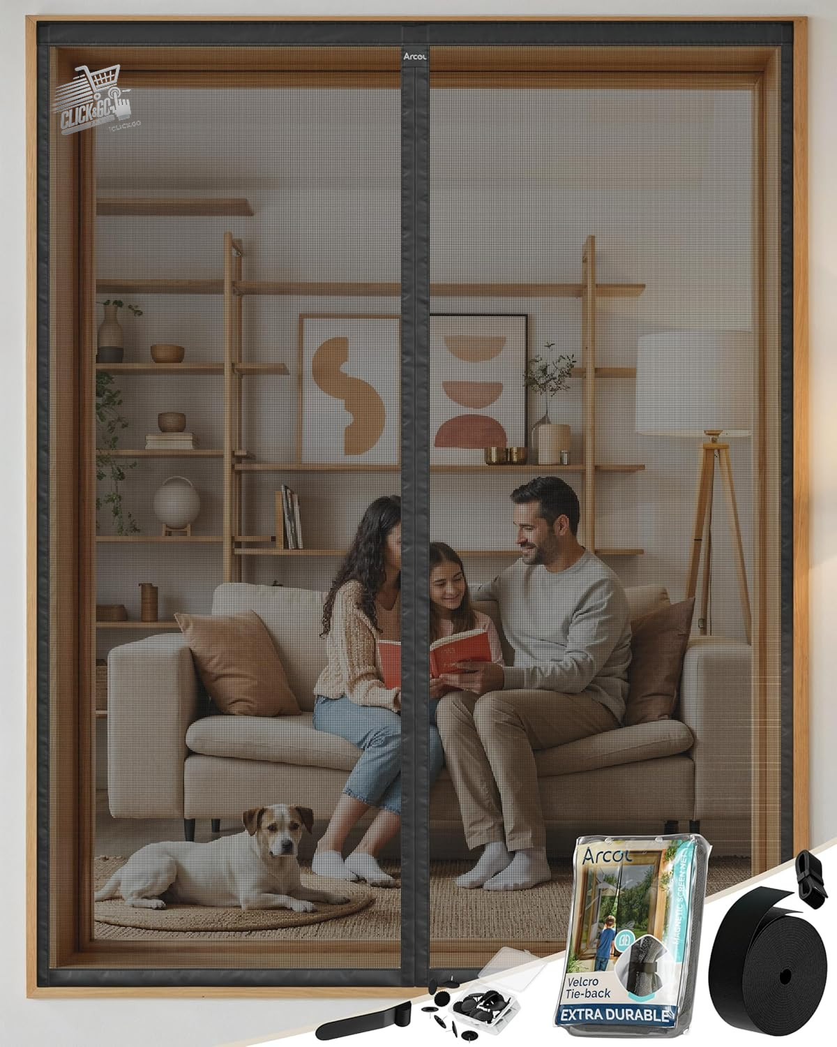 Magnetic Window Mosquito Net 90X150 Cm Fiberglass - Stop Mosquitoes in 3 Mi