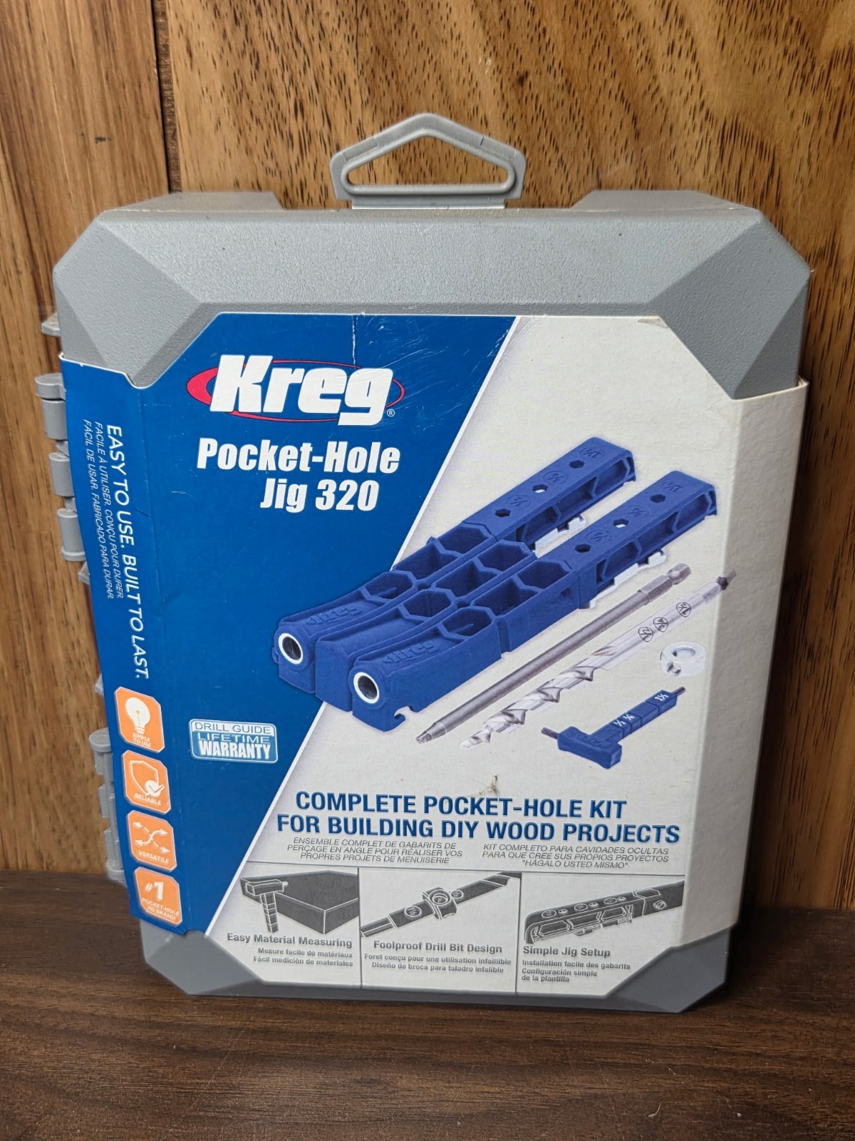 Durable Kreg Pocket-Hole Jig 320 with Classic 2" Face Clamp, with Wood Clamps