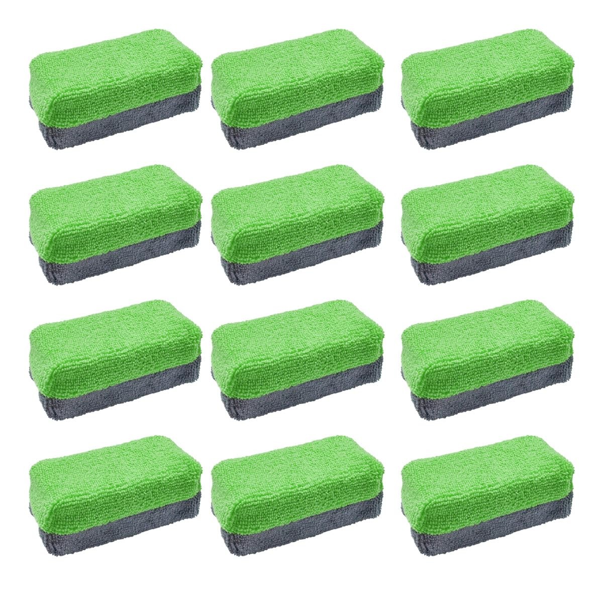 12PCS Ceramic Coating Applicator Sponge, 4.13 x 1.84 × 1.66 inch, Green
