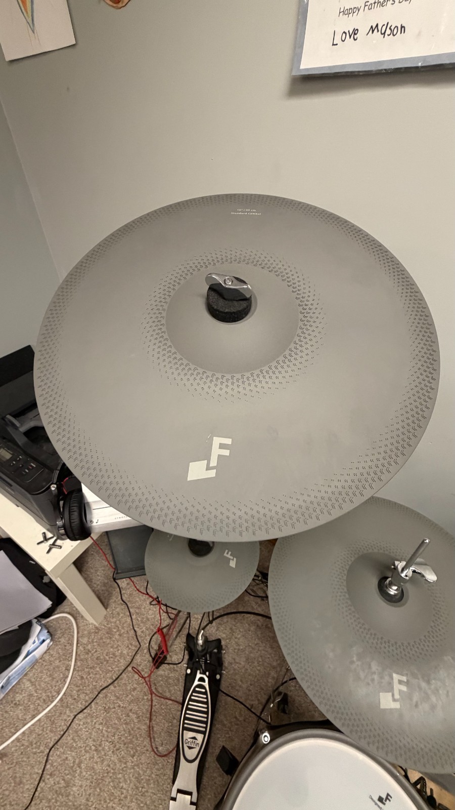 Used - EFNOTE 5X Acoustic Designed Electronic Drum Set Black Oak Wrap