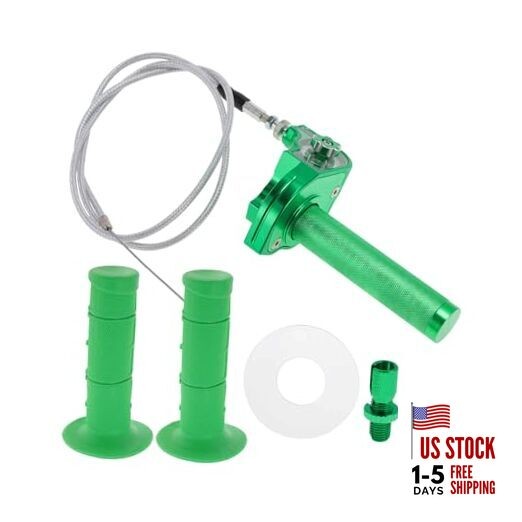 22mm Throttle Grip with 1 120cm White Throttle Cable 1 Pair Green Green Version
