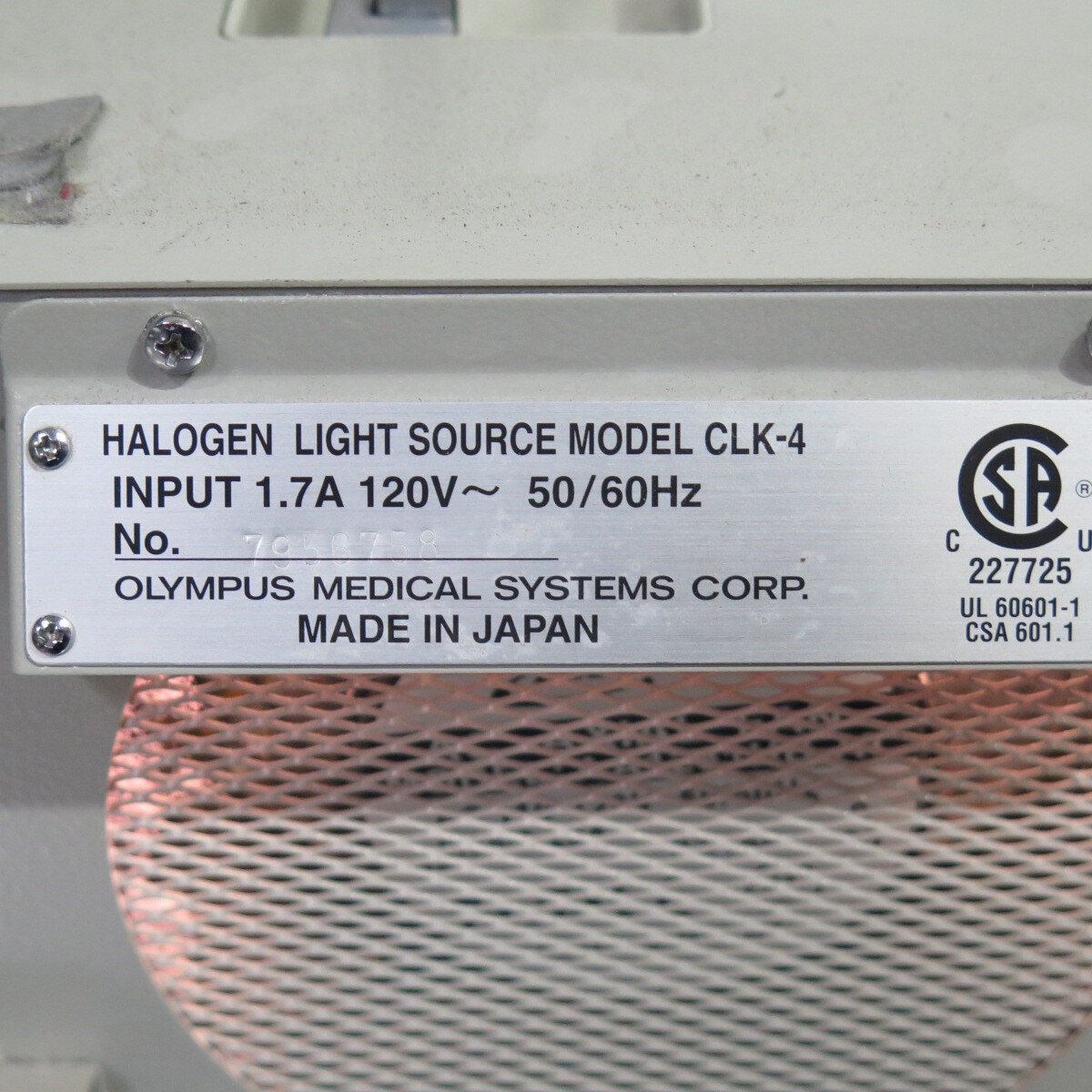 R196166 Olympus Optical CLK-4 Halogen Light Source