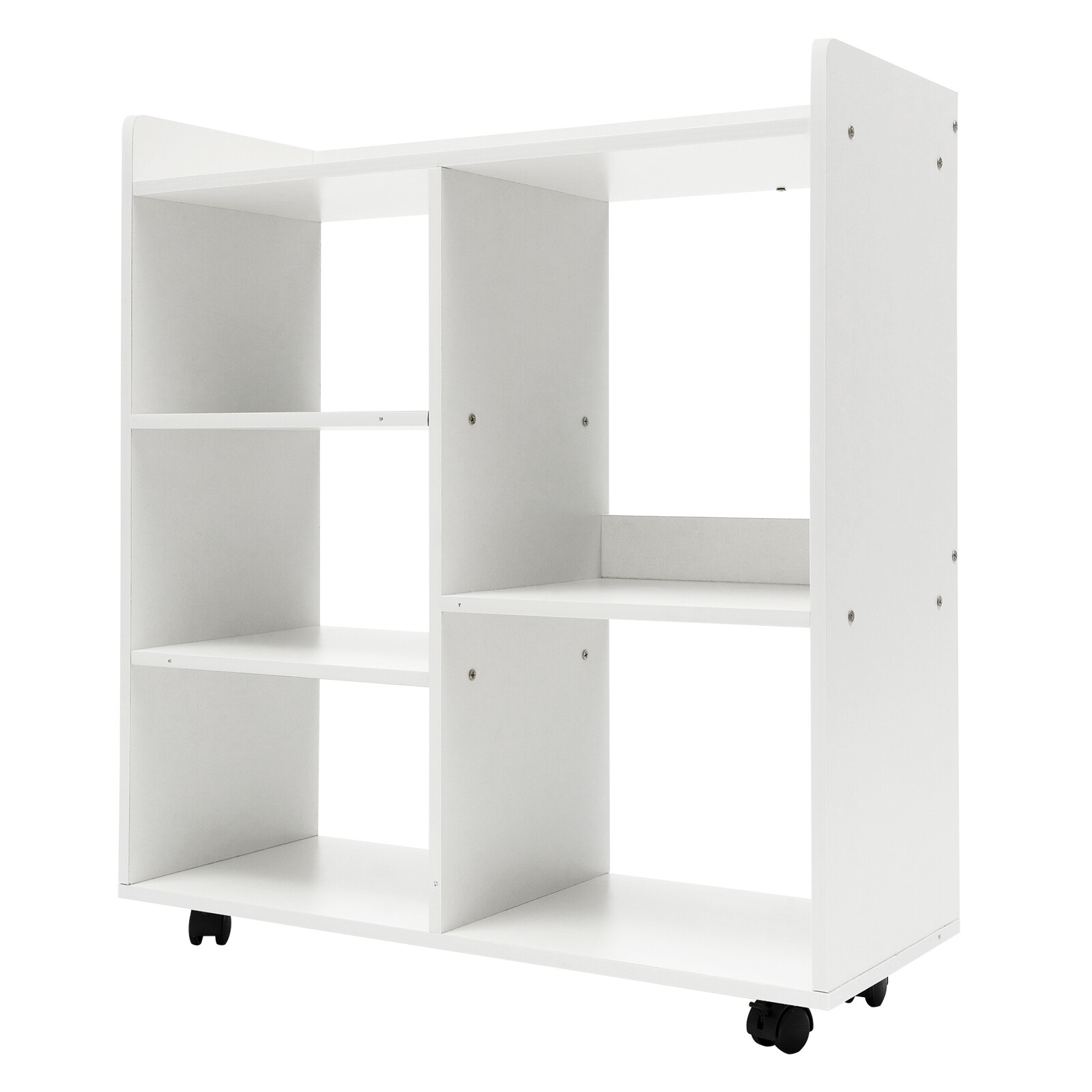 Mobile Printer Stand Rolling Office Scaner Cart Storage Shelf Warm White