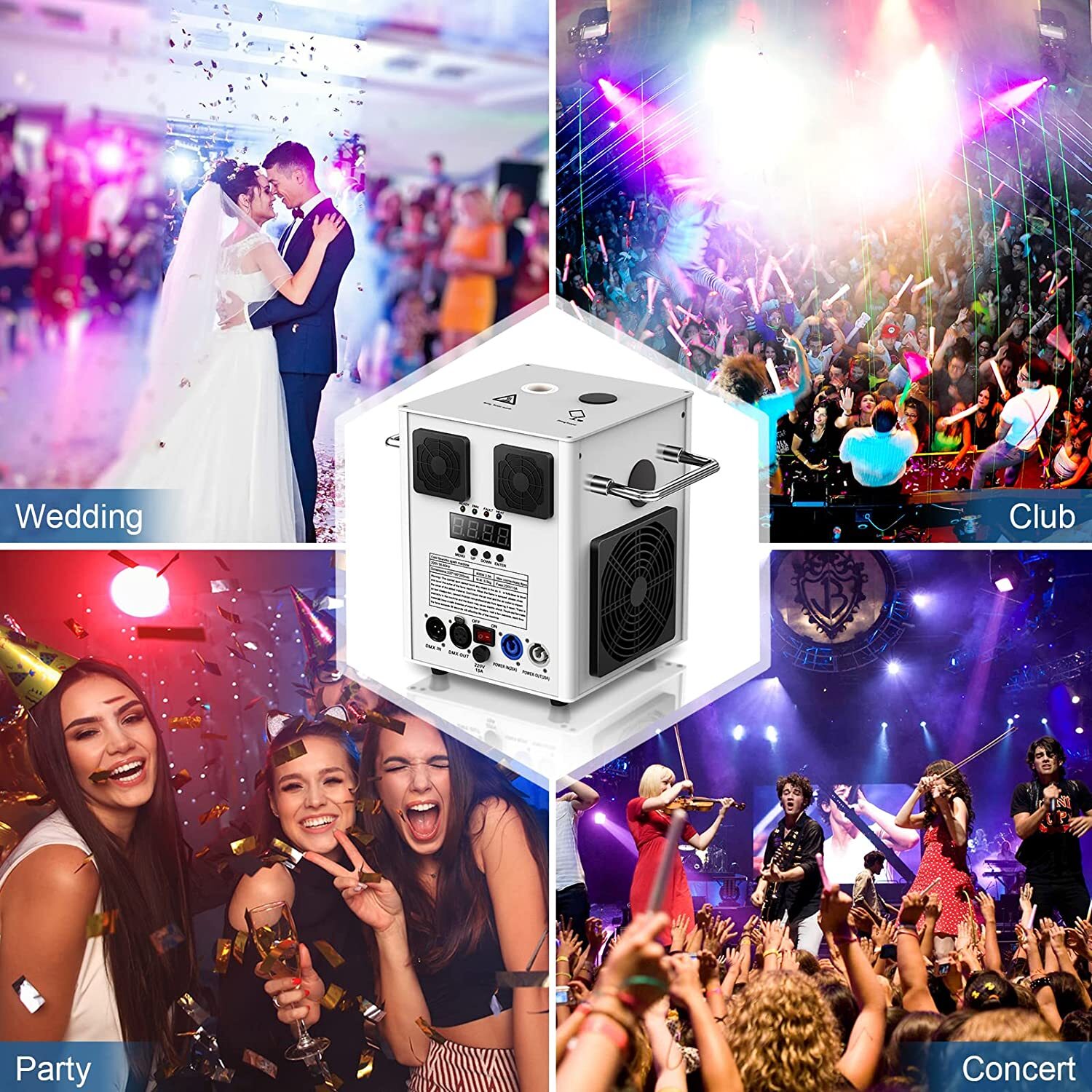 Wireless 750W DMX Cold Spark Firework Machine with Flight Case DJ Event Wedding