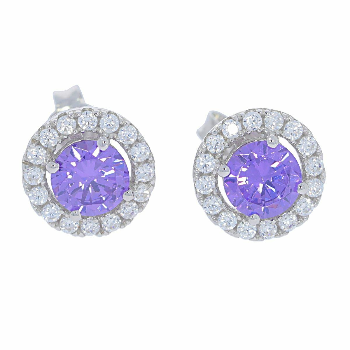 Sterling Silver Semi Mount Earrings Setting Round RD 6x6mm White Topaz