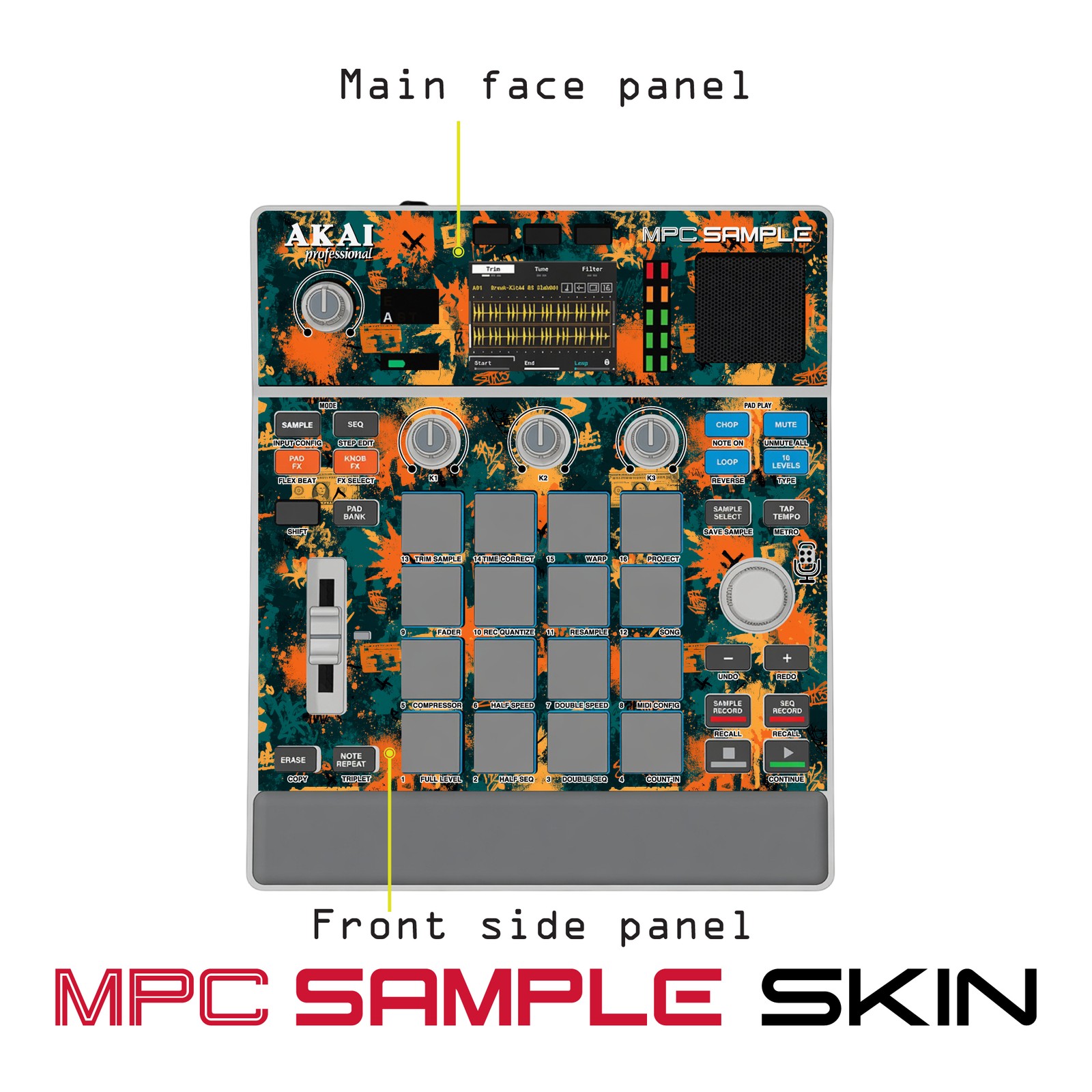 Akai MPC Sample Skin / Orange Grunge Static