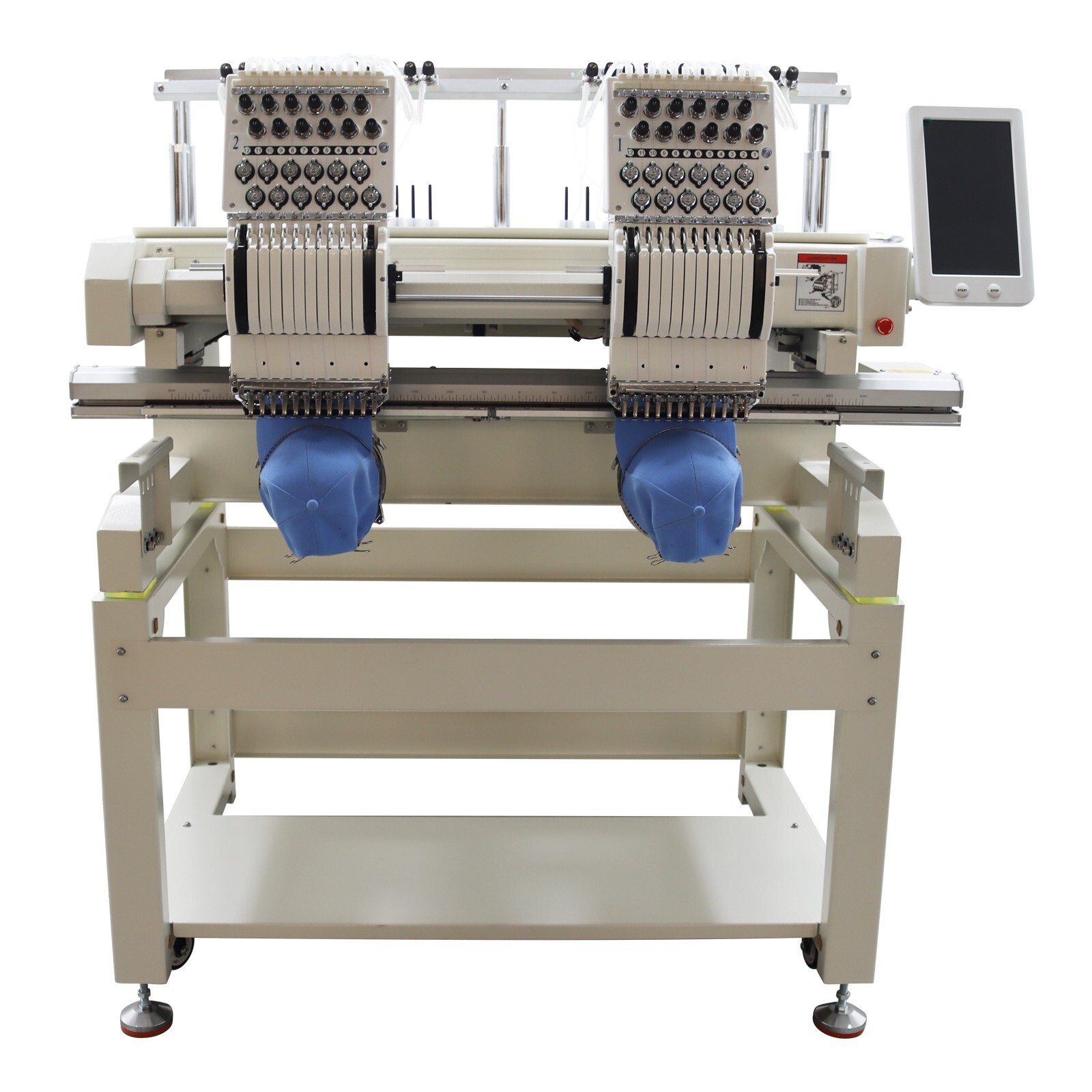 Double-Head 12 Needles Automatic Embroidery Machine Flat Hat DIY 15.7*19.7in