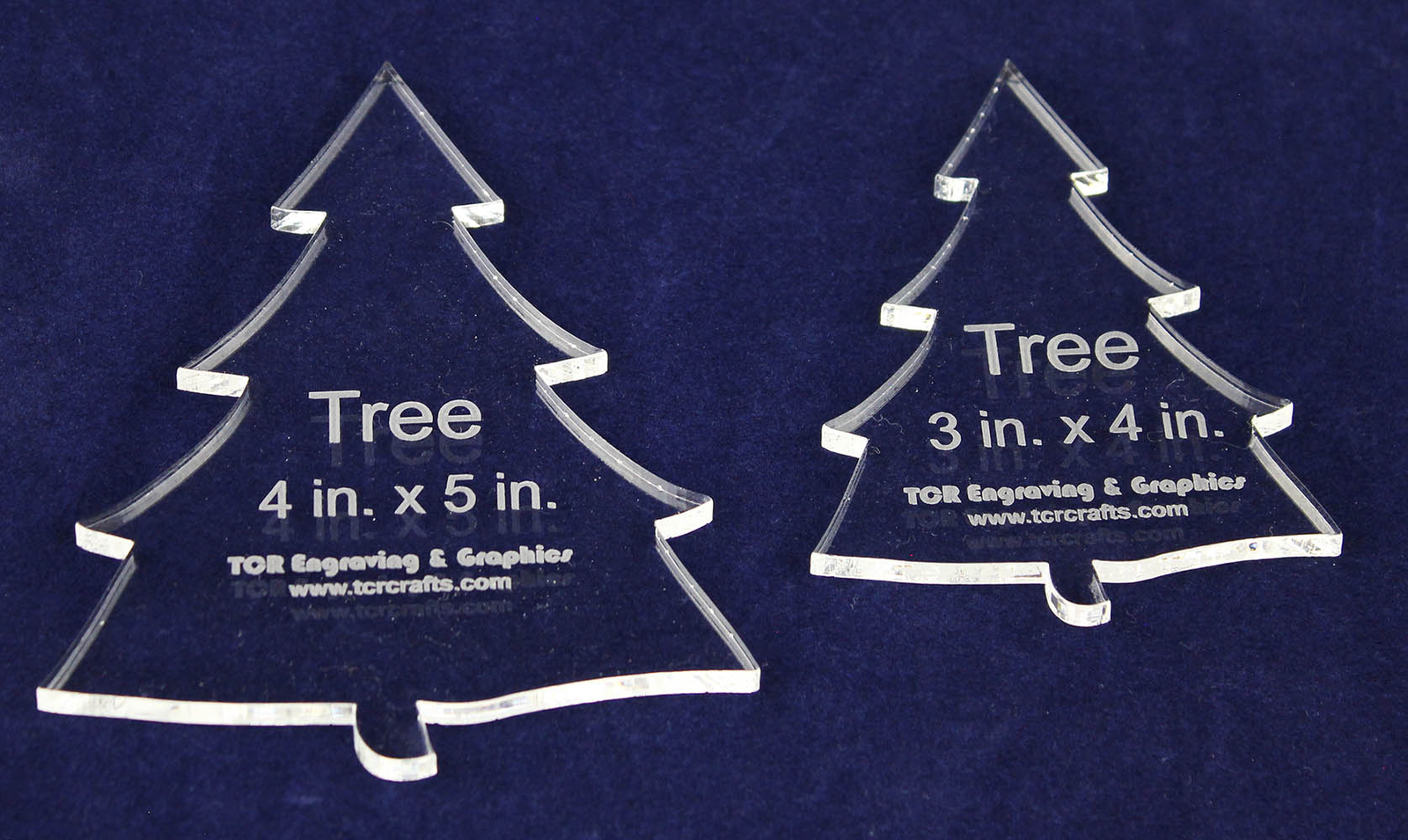 Pine Tree Quilting Templates - 2 Piece Set - 1/4" Clear Acrylic Sew/Applique
