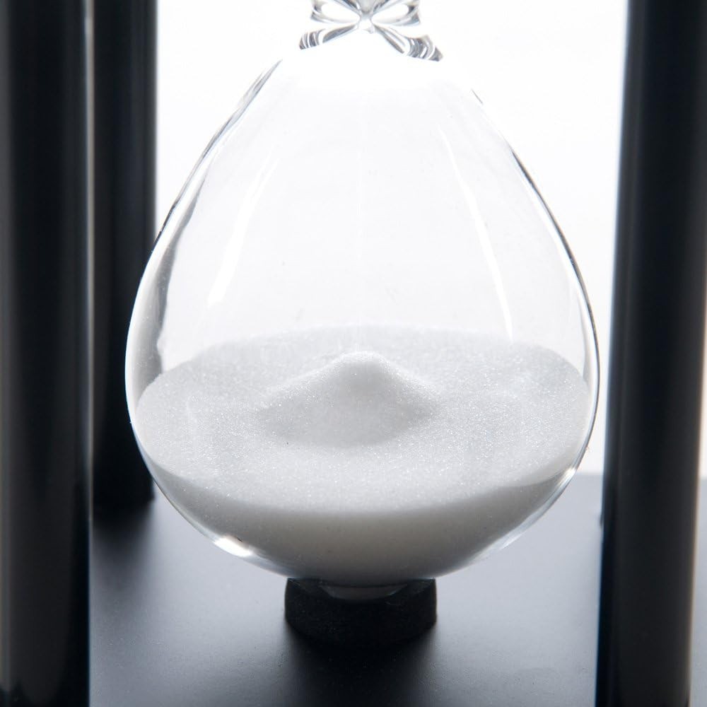 60 Minutes Hourglass, Wood Sand Timer White
