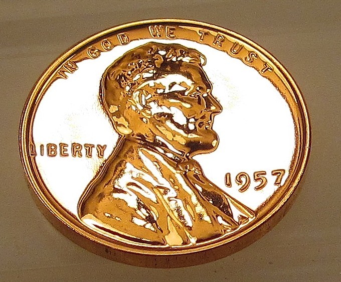 1957 Gem Proof  Lincoln Wheat Cent EYE CANDY Blazing Red Beauty #612 ~ 23