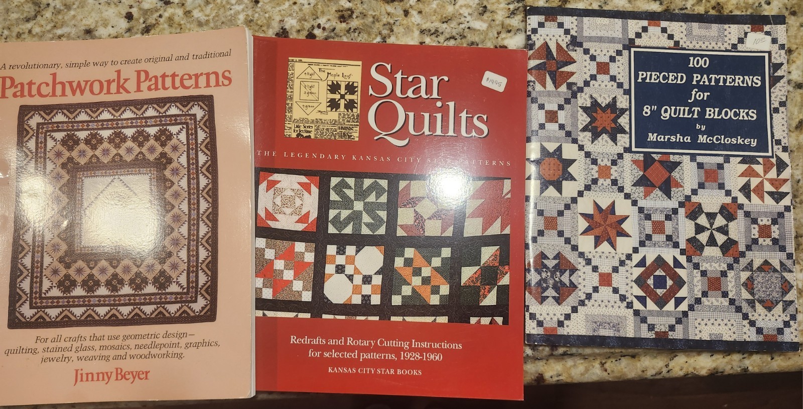 Vintage Quilting Book Lot of 3 - Jinny Beyer Patchwork Patterns, Star Quilts,...
