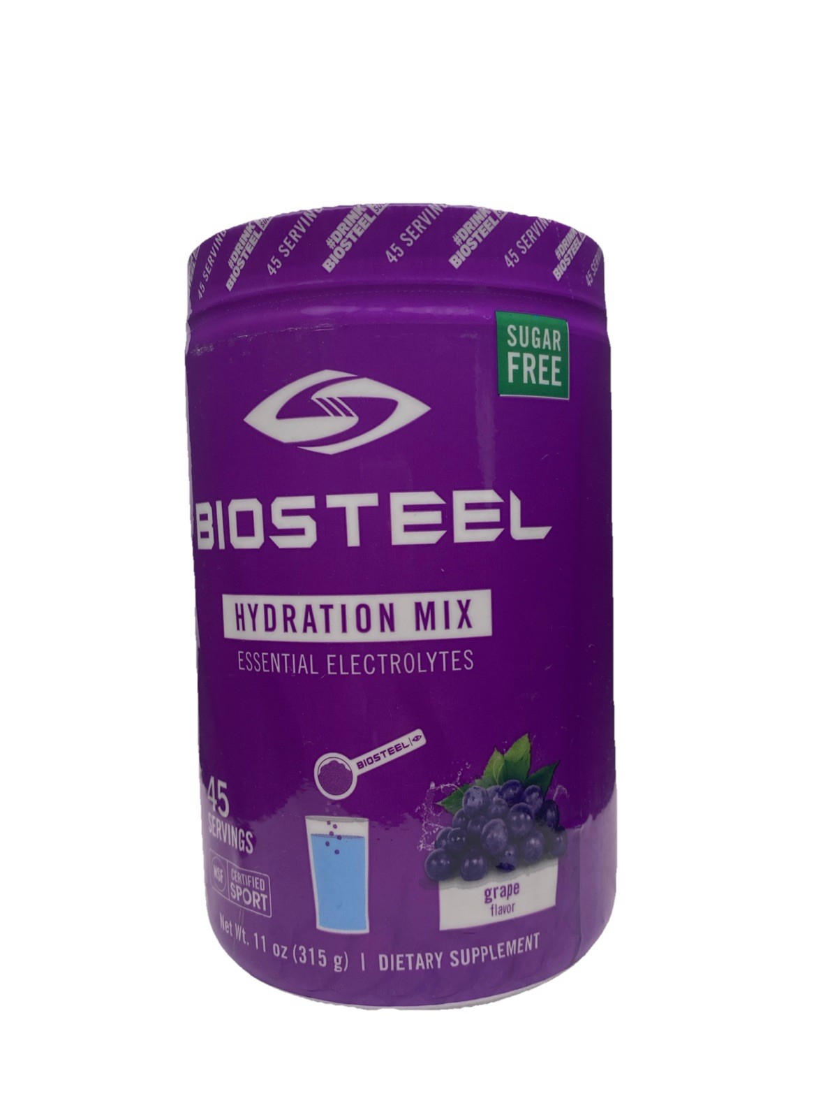 Biosteel Hydration Mix Essential Electrolytes Grape 45 Servs NSF Certified
