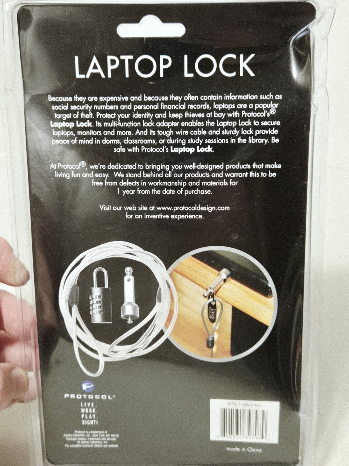 Protocol Secure Laptop Cable Selectable Combination Lock Anti-Theft - Brand New!