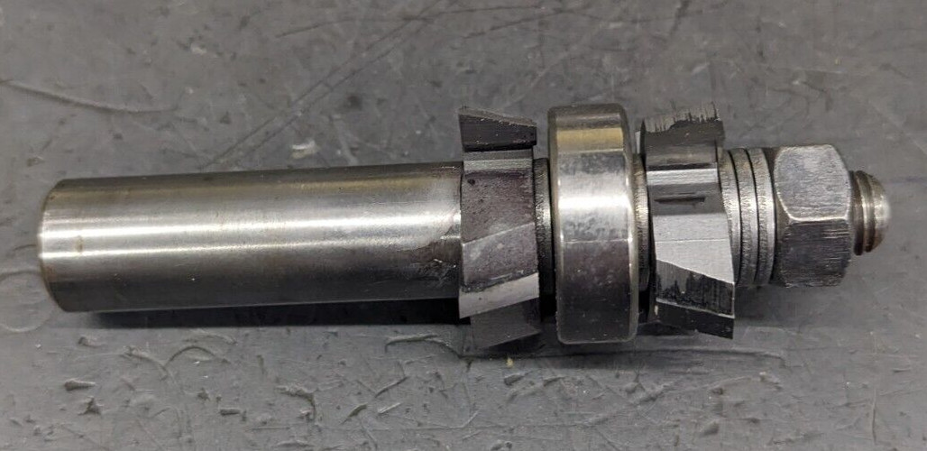 Double Bevel Trimming Assembly Carbide Tipped Router Bit 15 Degrees 1" CD 1/2 Sh