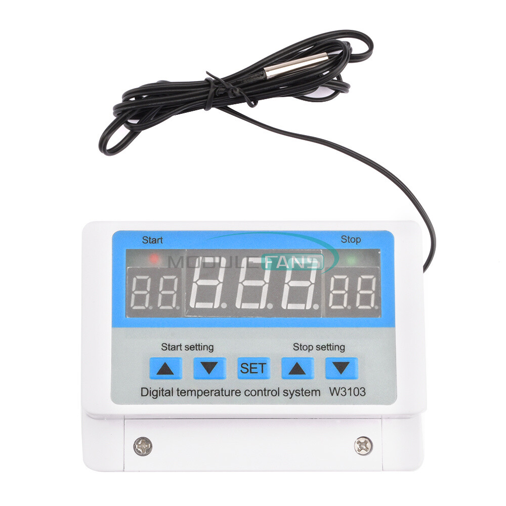 W3103 Digital Wall-Mounted Temperature Controller Thermostat 30A 12V/24V/220V