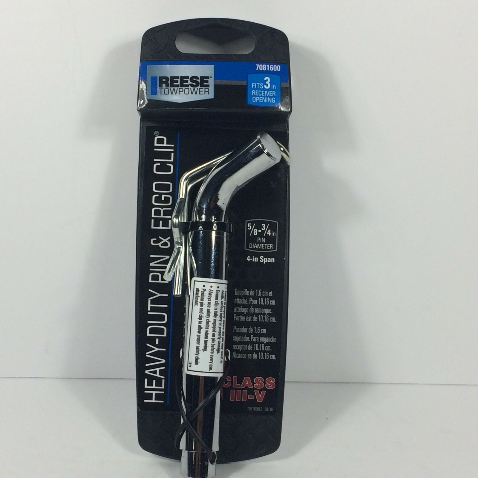 Reese Towpower Chrome Heavy-Duty Hitch Pin & Ergo Clip Class III-V 7081600