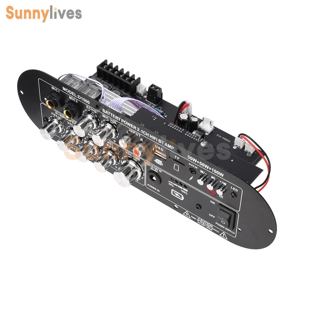 Digital Amplifier Board Subwoofer Bluetooth 50W+50W+100W 2.1-Ch Bass and Treble