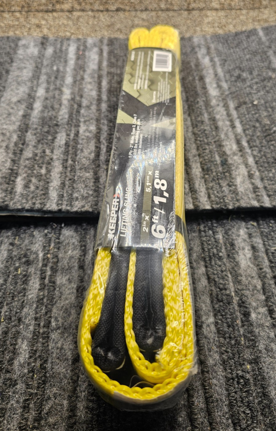 KEEPER 02612: 2" x 6’ Performance Engineered Cargo and Load Lift Sling Yellow
