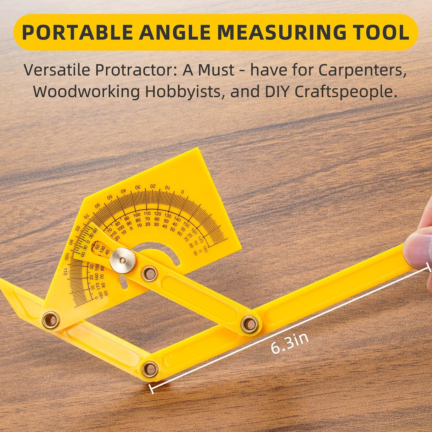 2-Pack 0°-180° Adjustable Protractor Angle Finders with Lock Knob | Measures Int