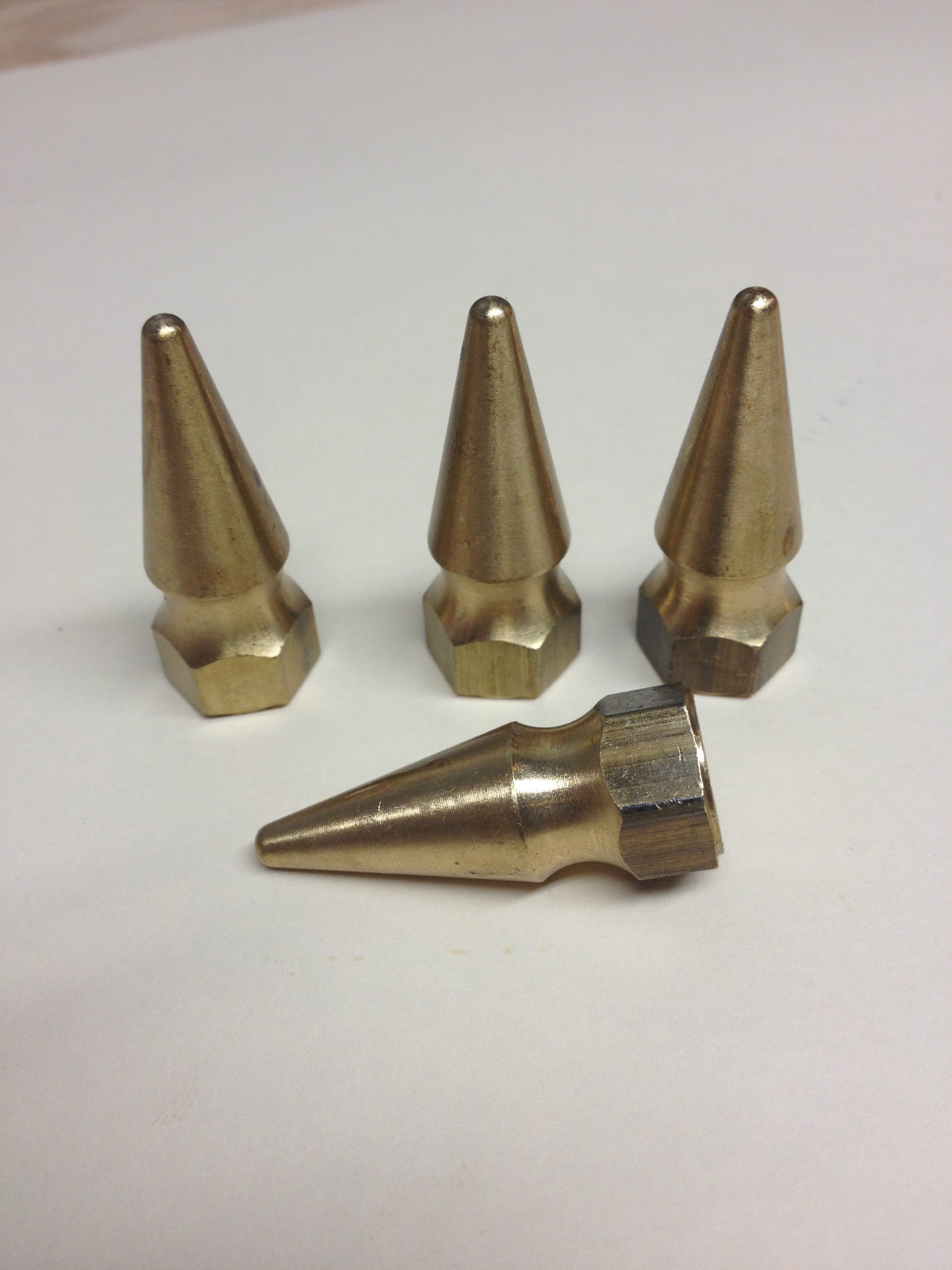 4 YAMAHA XS650 BRASS SPIKE EXHAUST NUTS pipes cafe xs 650 chopper bobber 10mm