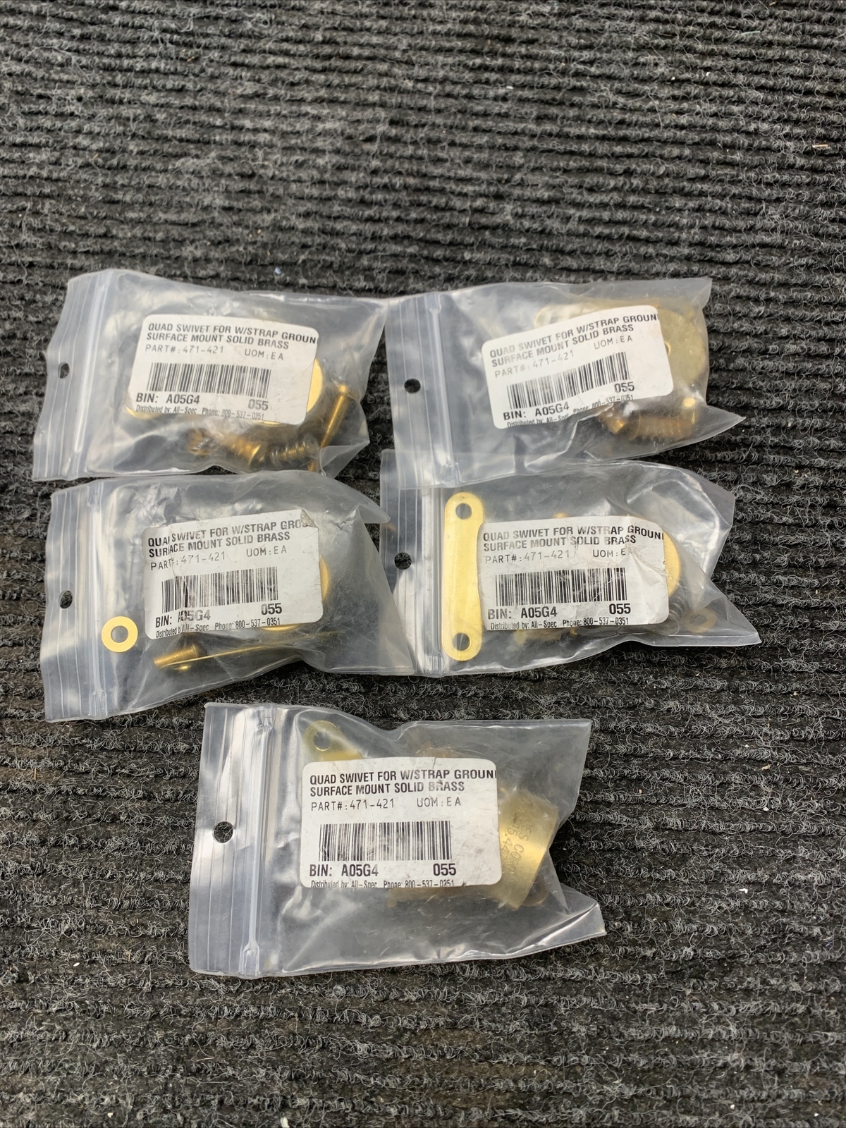 New Lot of 5 Work Surfaces Corp Swivets Model WS-4421 Quad Swivet with Ground