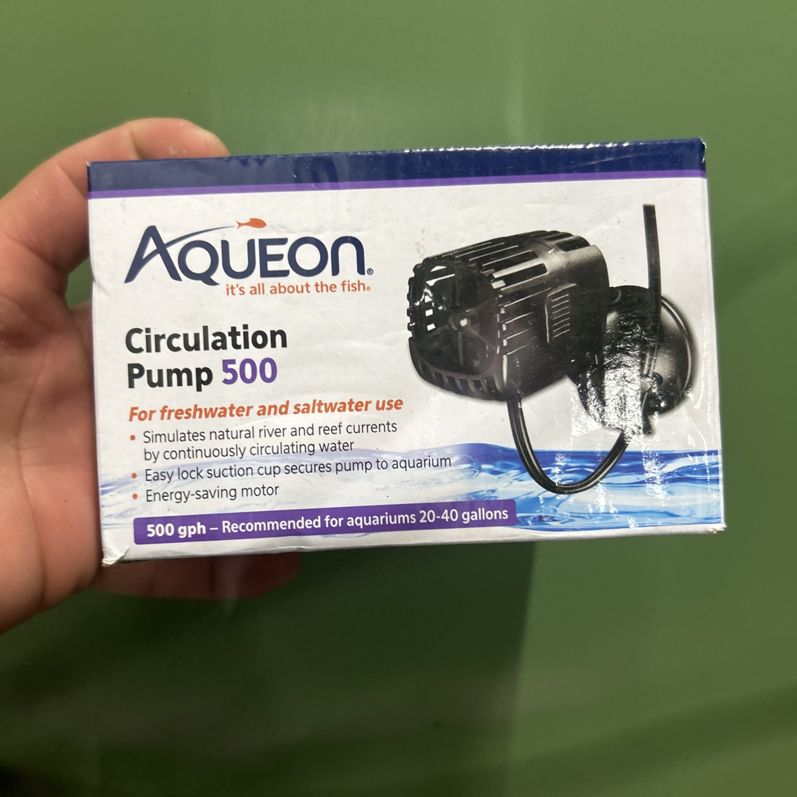Compact 500 GPH Aquarium Pump with Easy-Lock Suction for Quick Installation